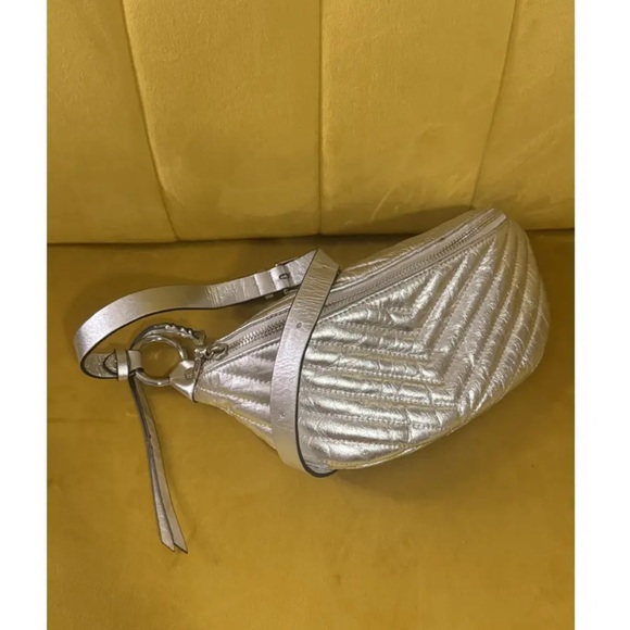 Rebecca Minkoff Edie Silver Metallic Belt Bag - Picture 8 of 9